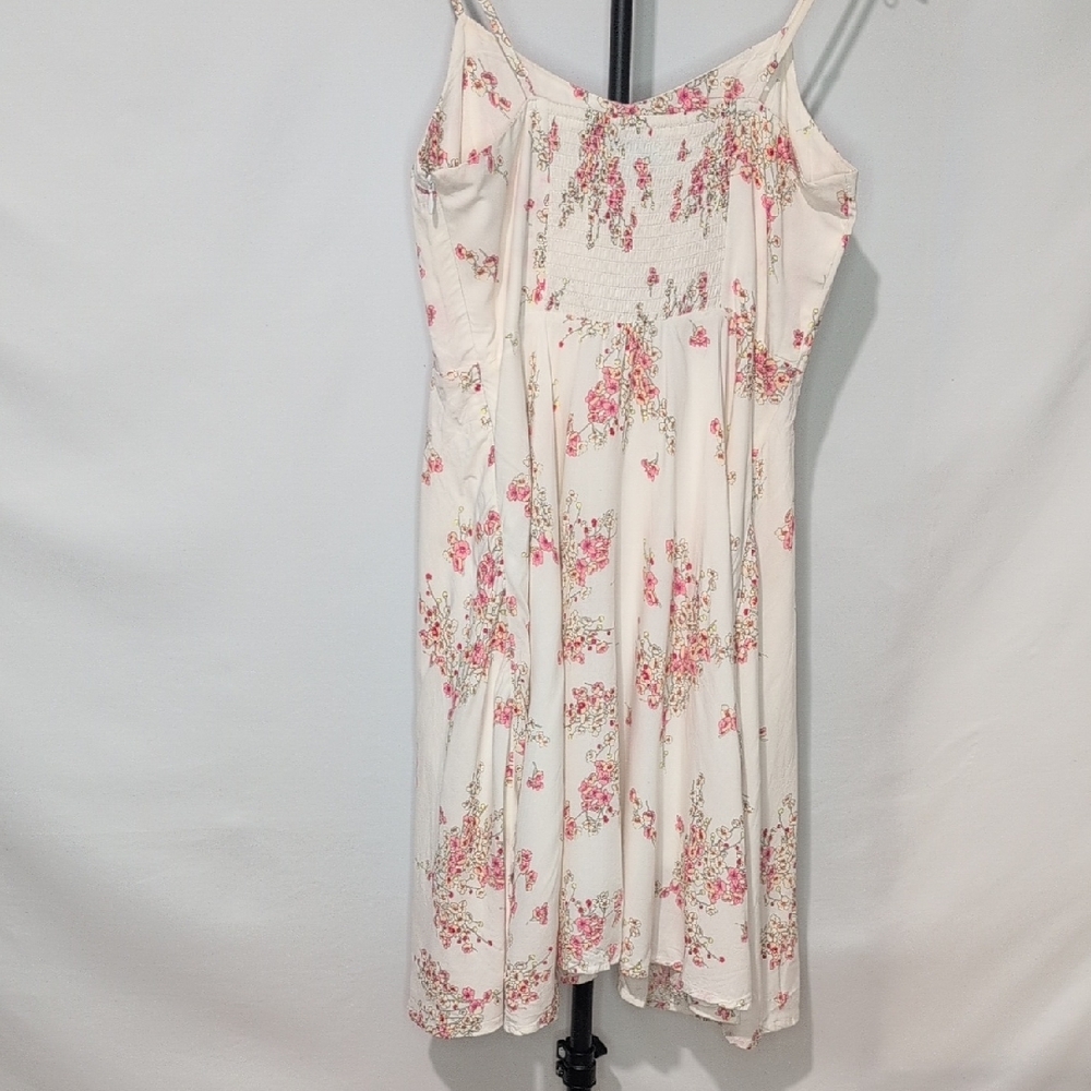 Old Navy Pink Floral Sun Dress White Midi Medium - Picture 9 of 16